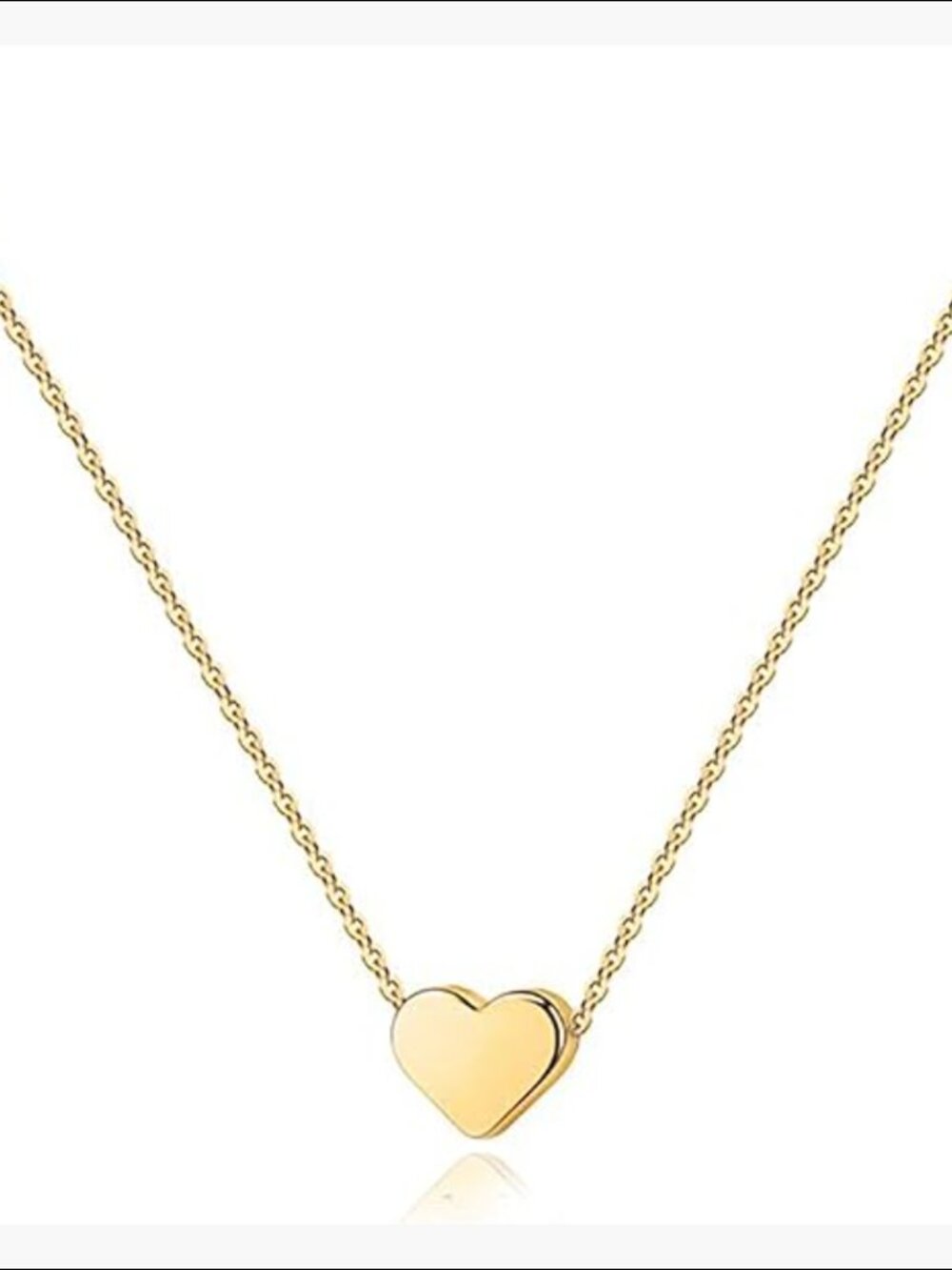 14K Yellow Gold Heart Pendant Necklace Dainty Love Jewelry